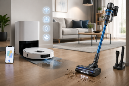 Intelligente Reinigungslösungen: Saugroboter mit Wischfunktion und Akku-Staubsauger Saugroboter mit Wischfunktion